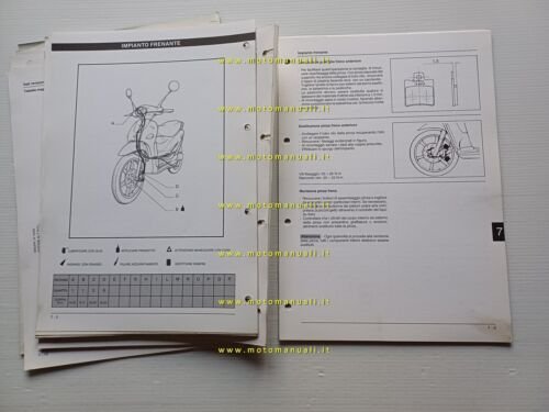 Piaggio Liberty 125 4T 1998 manuale officina TELAIO originale italiano