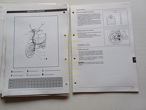 Piaggio Liberty 125 4T 1998 manuale officina TELAIO originale italiano