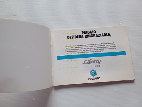 Piaggio Liberty 125 4T manuale uso manutenzione libretto originale n.578289