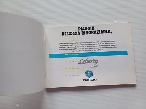 Piaggio Liberty 125 4T manuale uso manutenzione libretto originale n.578528