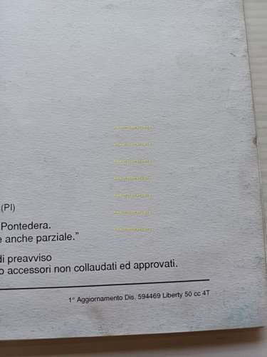 Piaggio Liberty 50 2T - 50 4T 2001 AGGIORNAMENTO manuale …