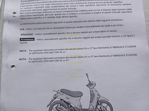 Piaggio Liberty 50 2T - 50 4T 2001 AGGIORNAMENTO manuale …