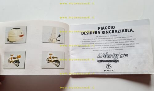 PIAGGIO LIBERTY 50 4T 2000 manuale uso manutenzione ITALIANO originale