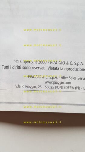 PIAGGIO LIBERTY 50 4T 2000 manuale uso manutenzione ITALIANO originale