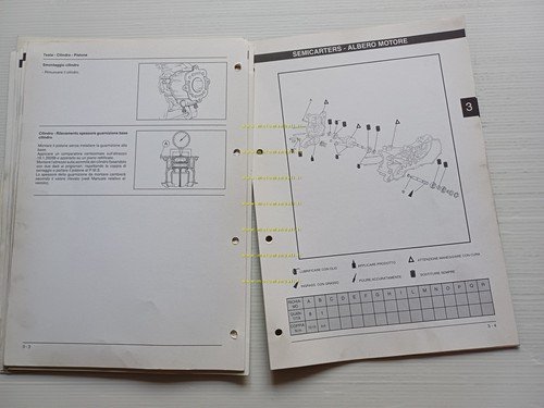 Piaggio Motori 125-180 2T 1997 manuale officina italiano originale