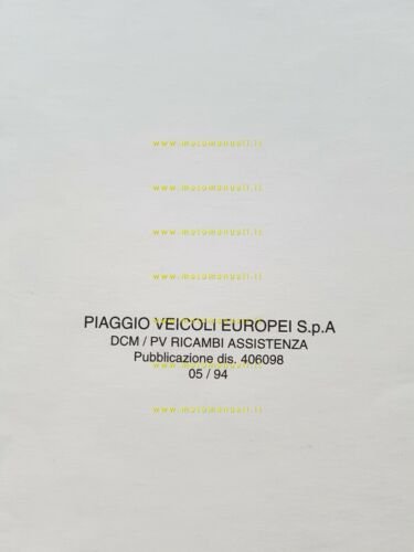 Piaggio NRG 50 1994 catalogo ricambi originale