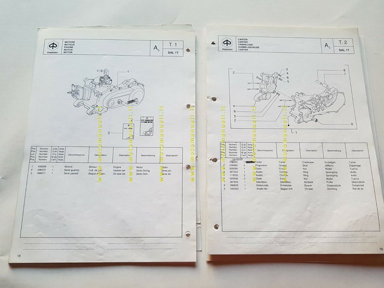 Piaggio NRG 50 1995-96 catalogo ricambi originale