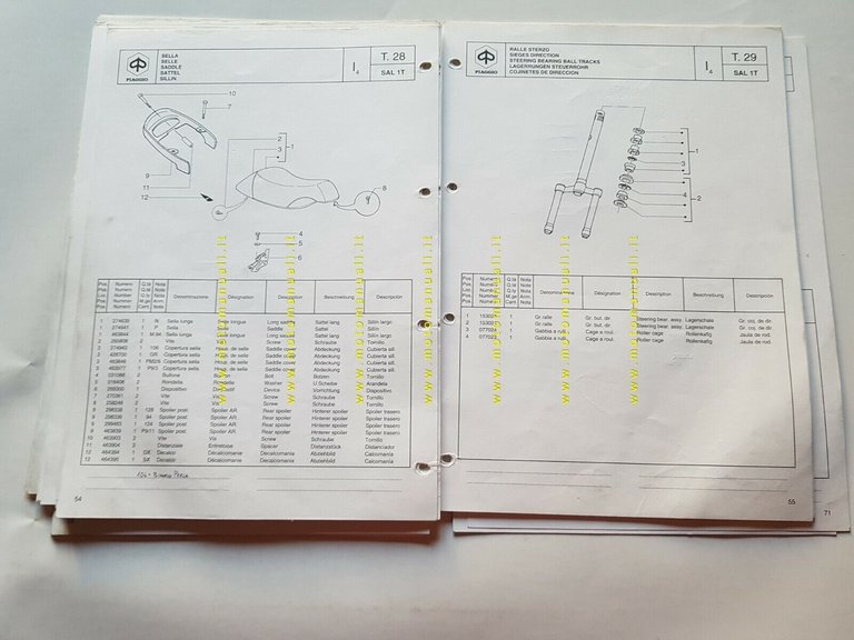 Piaggio NRG 50 1995-96 catalogo ricambi originale