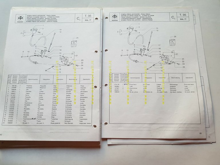 Piaggio NRG 50 1995-96 catalogo ricambi originale