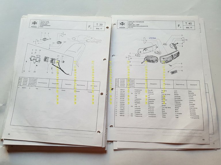 Piaggio NRG 50 1995-96 catalogo ricambi originale