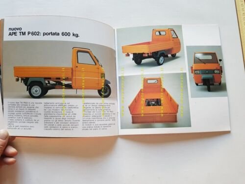 Piaggio Nuovo Ape TM P602 1982 Motocarro depliant ORIGINALE 3-wheeler …