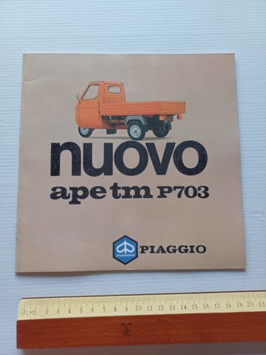 Piaggio Nuovo Ape TM P703 1984 depliant italiano Motocarro originale …