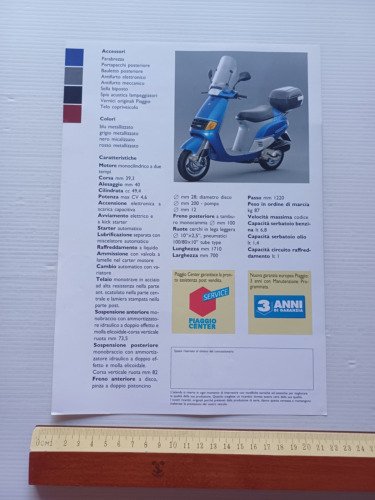 Piaggio Quartz 50 scooter depliant originale italiano