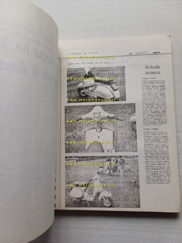 Piaggio raccolta redazionali -comunicati stampa lancio Vespa PX Nuova Linea …