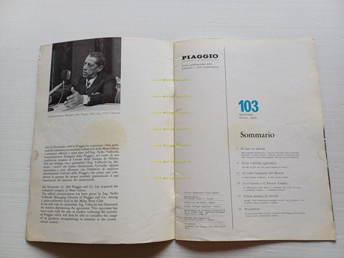 Piaggio Rivista Aziendale n. 103 Gennaio-Aprile 1969 originale - acquisto …