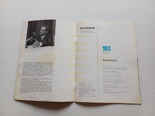 Piaggio Rivista Aziendale n. 103 Gennaio-Aprile 1969 originale - acquisto …