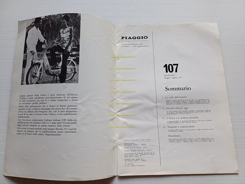 Piaggio Rivista Aziendale n. 107 1971 originale no depliant brochure
