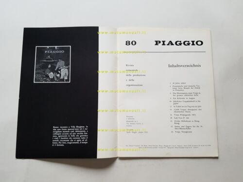 Piaggio Rivista Aziendale n. 80 1963 originale no depliant brochure