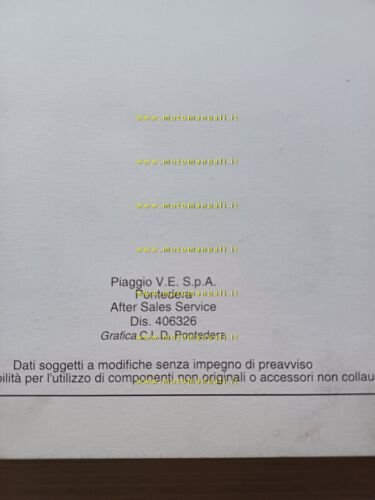 Piaggio Sfera 125 1995 manuale officina italiano originale workshop manual