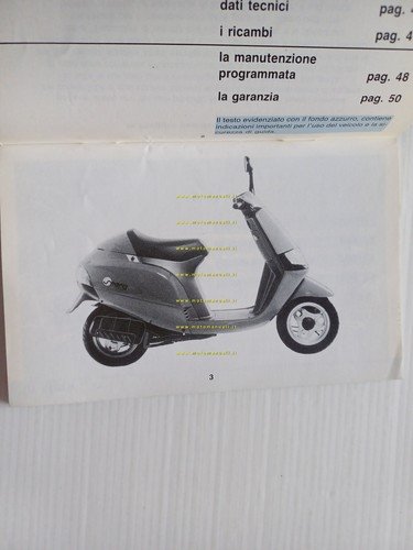 Piaggio Sfera 50 manuale uso manutenzione libretto istruzioni italiano originale