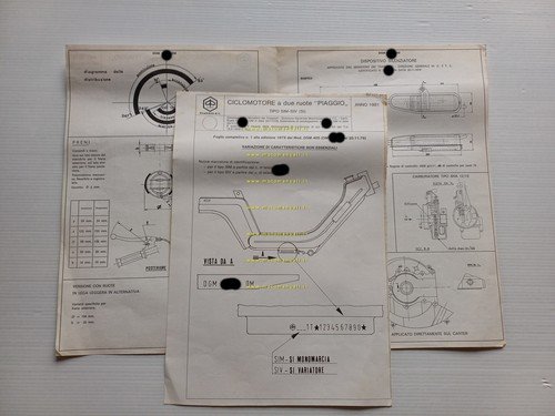 Piaggio SI 50 1978-81 scheda omologazione DGM Facsimile originale