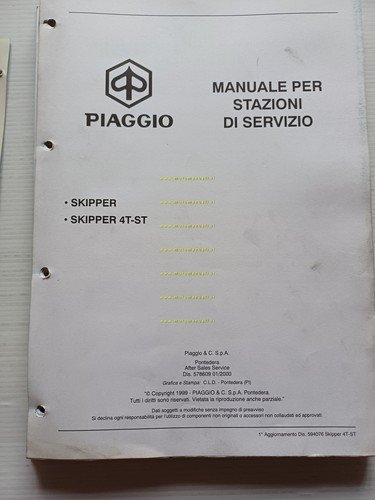 Piaggio Skipper 125 -180- 125 4T 2000 manuale officina TELAIO …