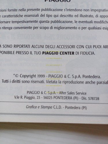 Piaggio Skipper ST 150 1999 manuale uso manutenzione italiano originale