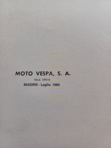 Piaggio Toledo 50 1980 catalogo ricambi originale italiano