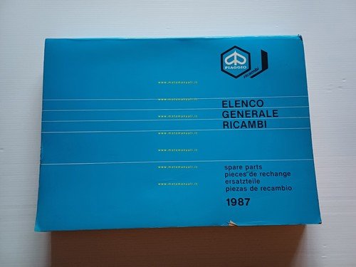 Piaggio tutti modelli Vespa Ape Ciclom. 1947-87 elenco generale catalogo …