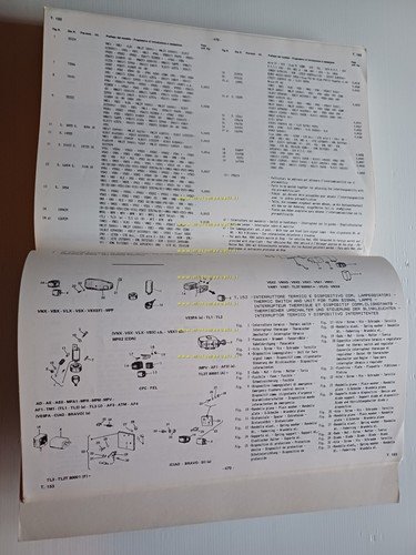 Piaggio tutti modelli Vespa Ape Ciclom. 1947-87 elenco generale catalogo …