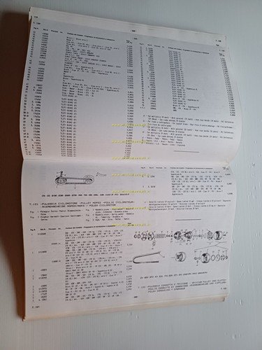 Piaggio tutti modelli Vespa Ape Ciclom. 1947-87 elenco generale catalogo …