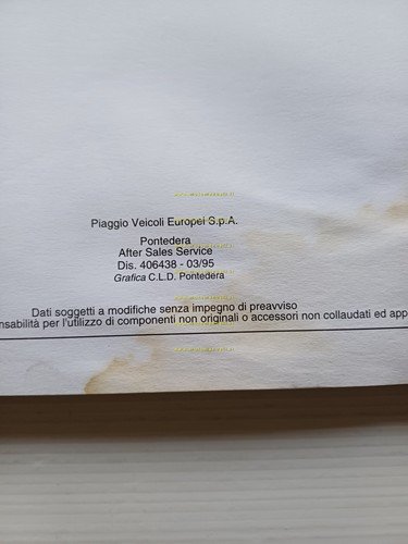 Piaggio Velofax 50 1995 manuale officina italiano originale