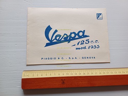 Piaggio Vespa 125 1955 depliant originale italiano