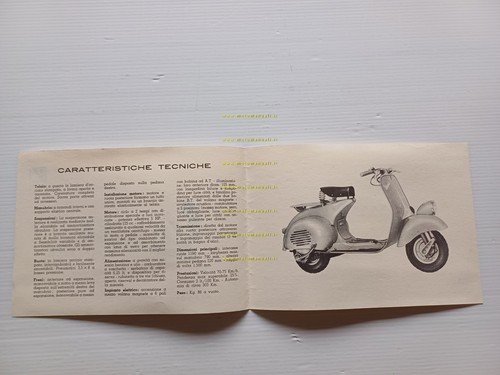 Piaggio Vespa 125 1955 depliant originale italiano