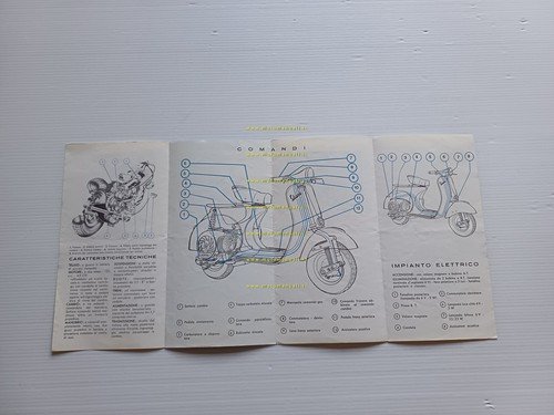 Piaggio Vespa 125 1957 depliant italiano originale