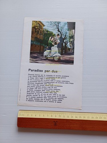 Piaggio Vespa 125 1963 depliant italiano originale