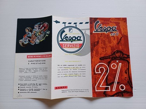 Piaggio Vespa 125 2% depliant italiano originale