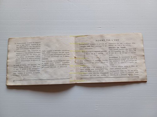 Piaggio Vespa 125 2% manuale uso manutenzione libretto originale