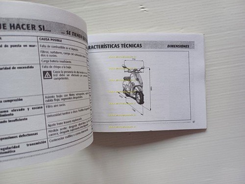 Piaggio Vespa 125 ET4 2000 manuale uso manutenzione originale SPAGNOLO