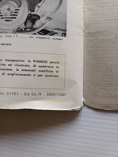 Piaggio Vespa 125 Primavera 1970 manuale uso manutenzione libretto originale