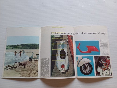 Piaggio Vespa 125 Primavera 1a serie 1968 depliant italiano originale