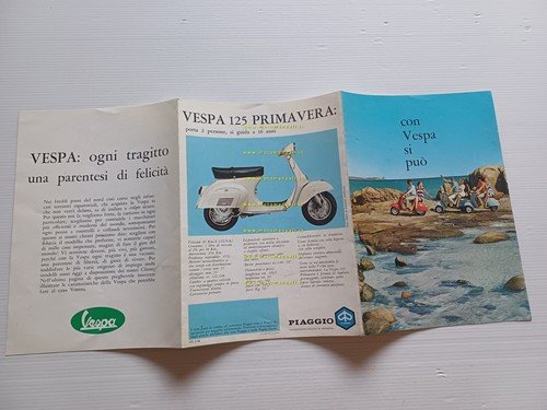 Piaggio Vespa 125 Primavera 1a serie 1968 depliant italiano originale