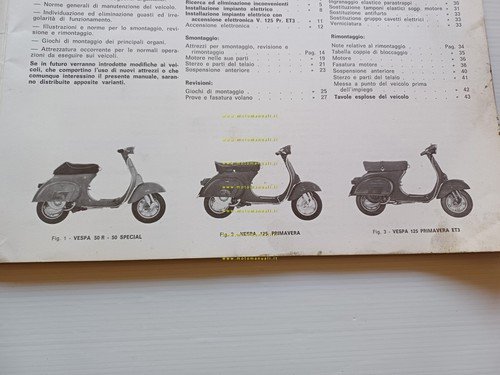 Piaggio VESPA 125 PRIMAVERA ET3 -50 R-50 SPECIAL 1982 manuale …