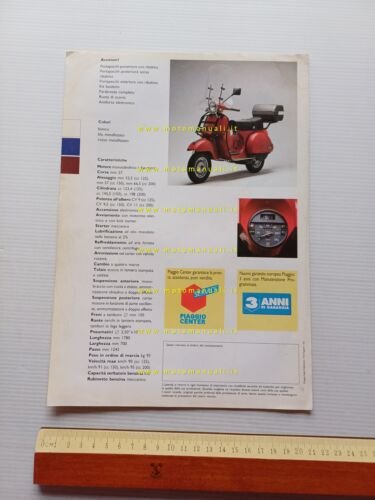 Piaggio Vespa 125 PX Arcobaleno depliant originale italiano
