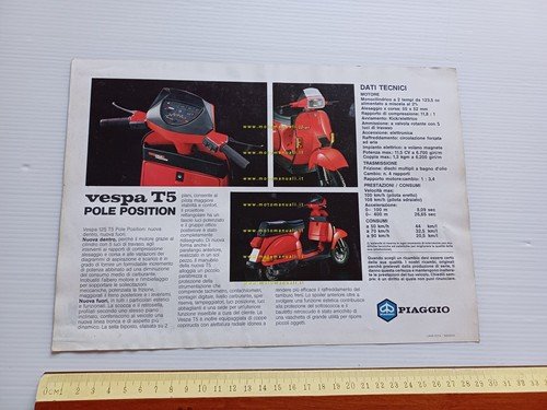Piaggio Vespa 125 T5 Pole Position depliant originale italiano