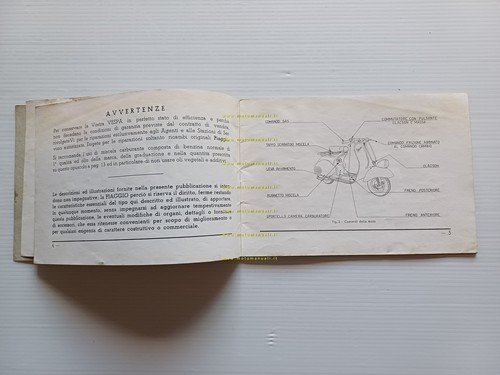 Piaggio Vespa 125 VN1T - VN2T manuale uso manutenzione libretto …
