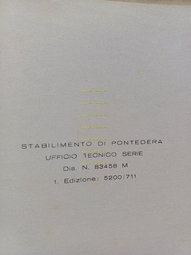 Piaggio Vespa 125 VNA 1957 manuale officina italiano originale