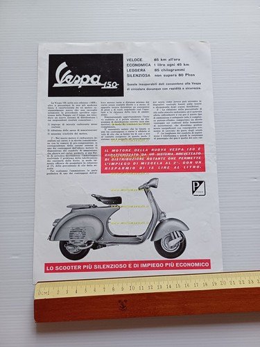 Piaggio Vespa 150 1959 presentazione alla stampa depliant italiano originale