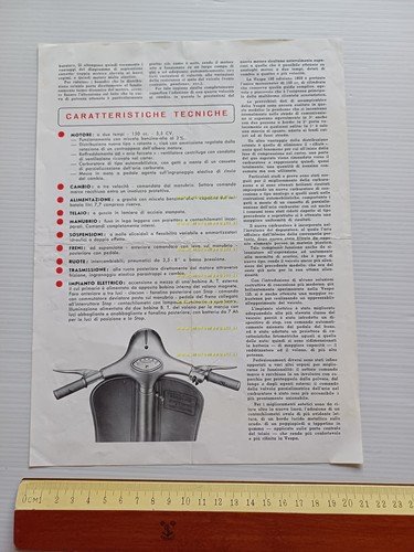 Piaggio Vespa 150 1959 presentazione alla stampa depliant italiano originale