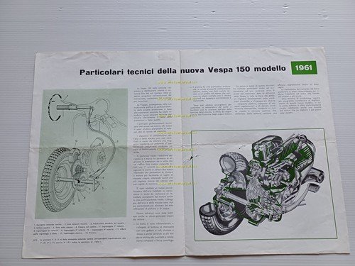 Piaggio Vespa 150 1961 presentazione alla stampa depliant italiano originale